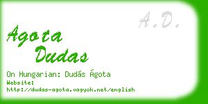 agota dudas business card