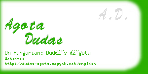 agota dudas business card